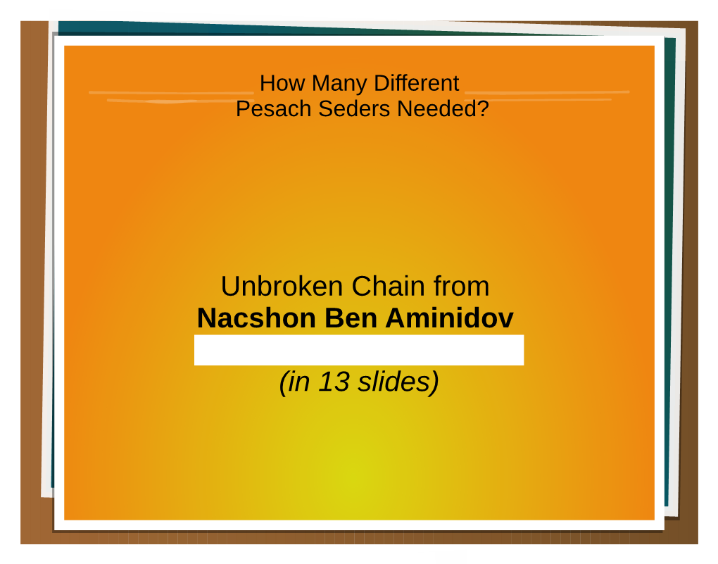 Unbroken Chain from Nacshon Ben Aminidov to Batya Gabriela Feigin (In 13 Slides)