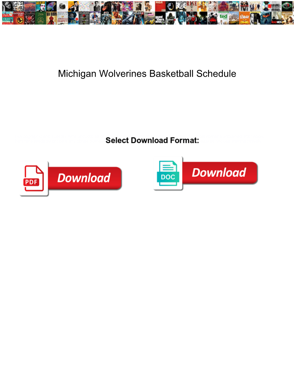 Michigan Wolverines Basketball Schedule