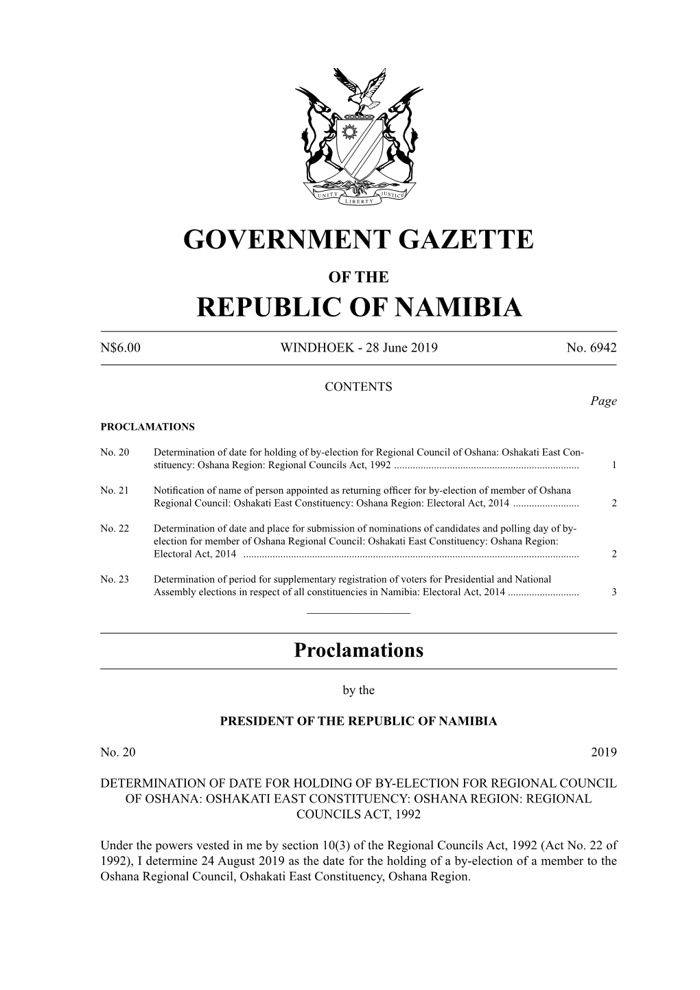 Government Gazette Republic of Namibia