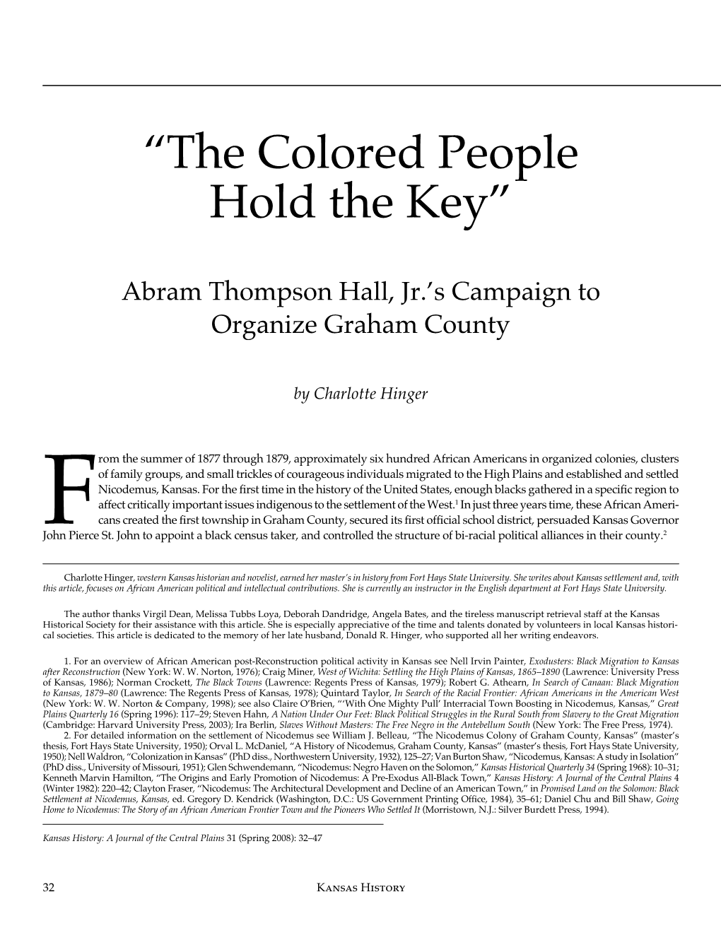 “The Colored People Hold the Key”