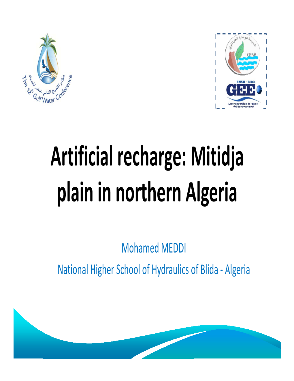 Artificial Recharge: Mitidja Plain in Northern Algeria