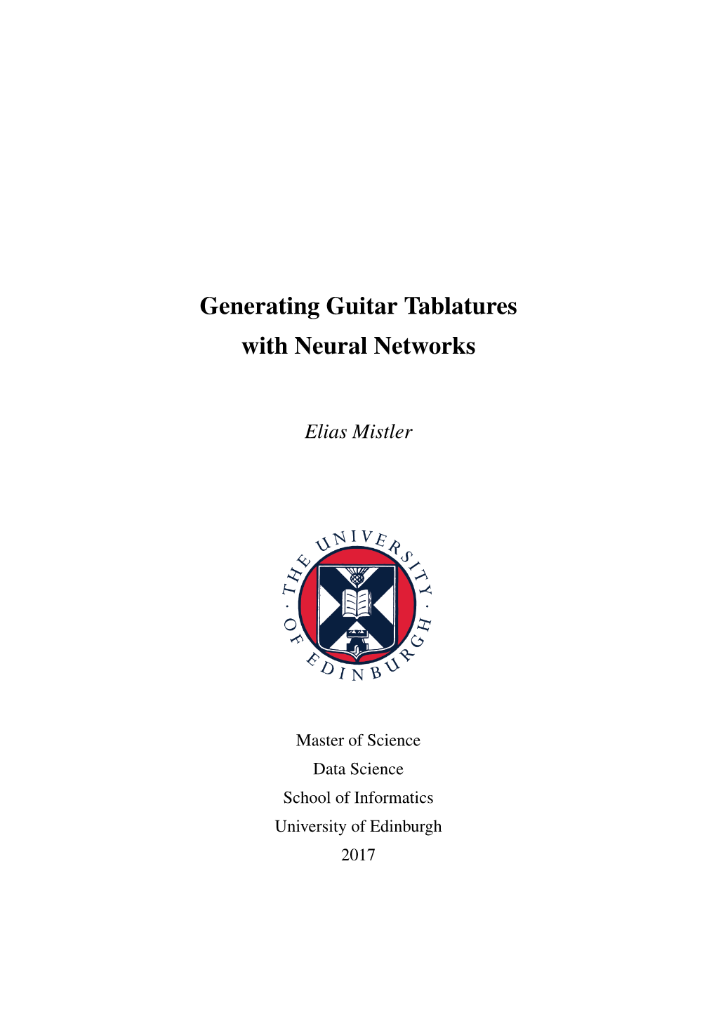 Generating Guitar Tablatures with Neural Networks