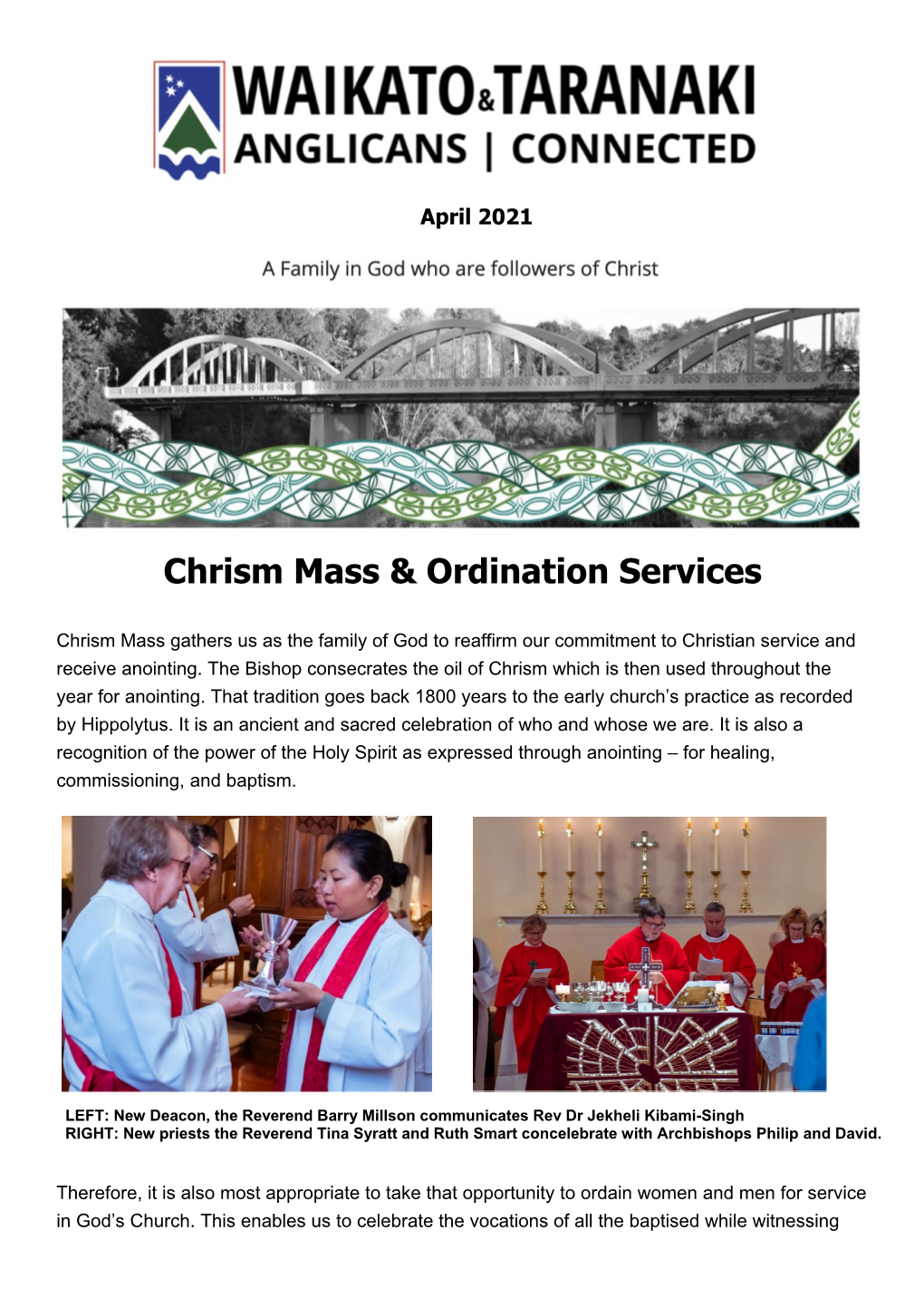 Chrism Mass & Ordination Services