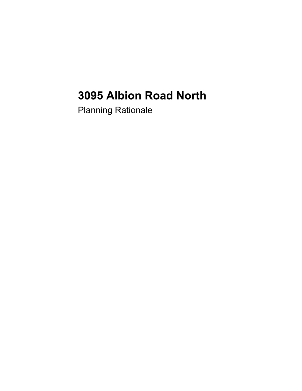 3095 Albion Road North Planning Rationale