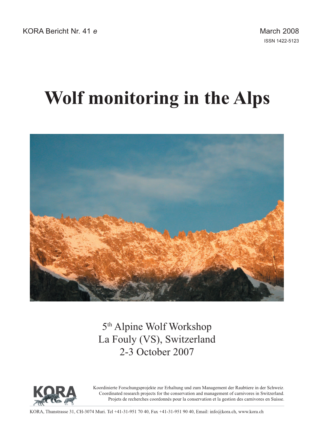 Fifth Alpine Wolf Workshop