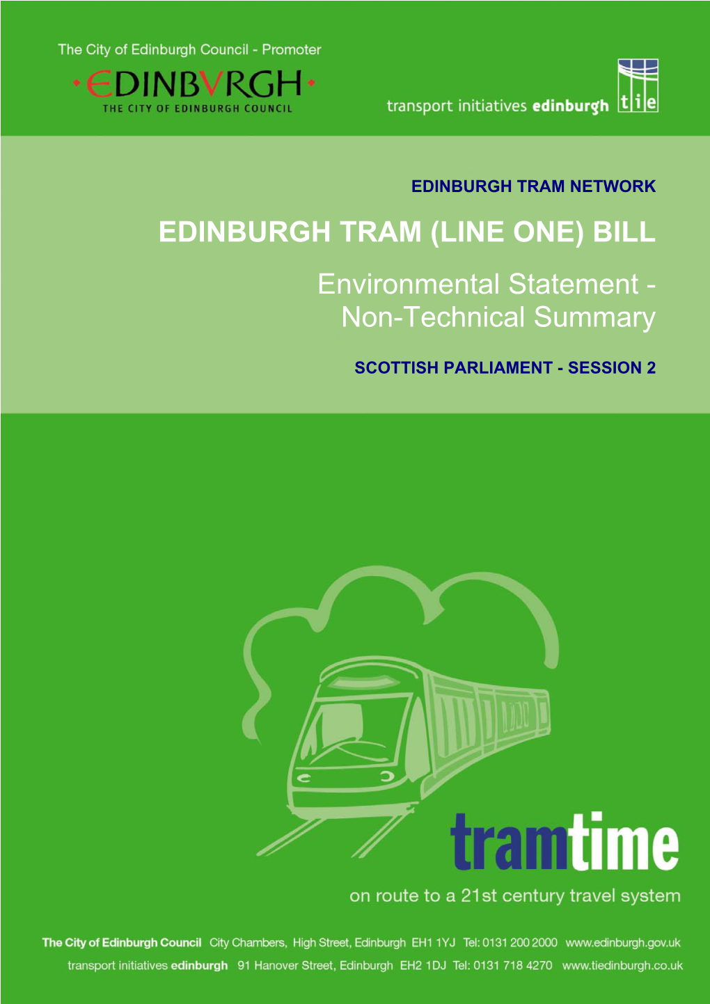 EDINBURGH TRAM (LINE ONE) BILL Environmental Statement - Non-Technical Summary