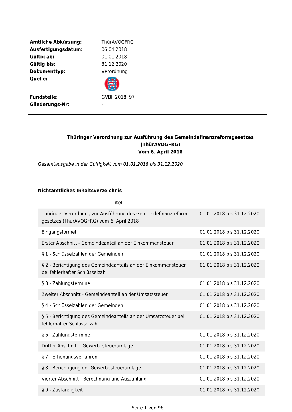 01.01.2018 Gültig Bis: 31.12.2020 Dokumenttyp: Verordnung Quelle