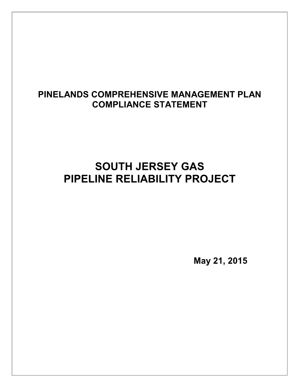 South Jersey Gas Pipeline Reliability Project