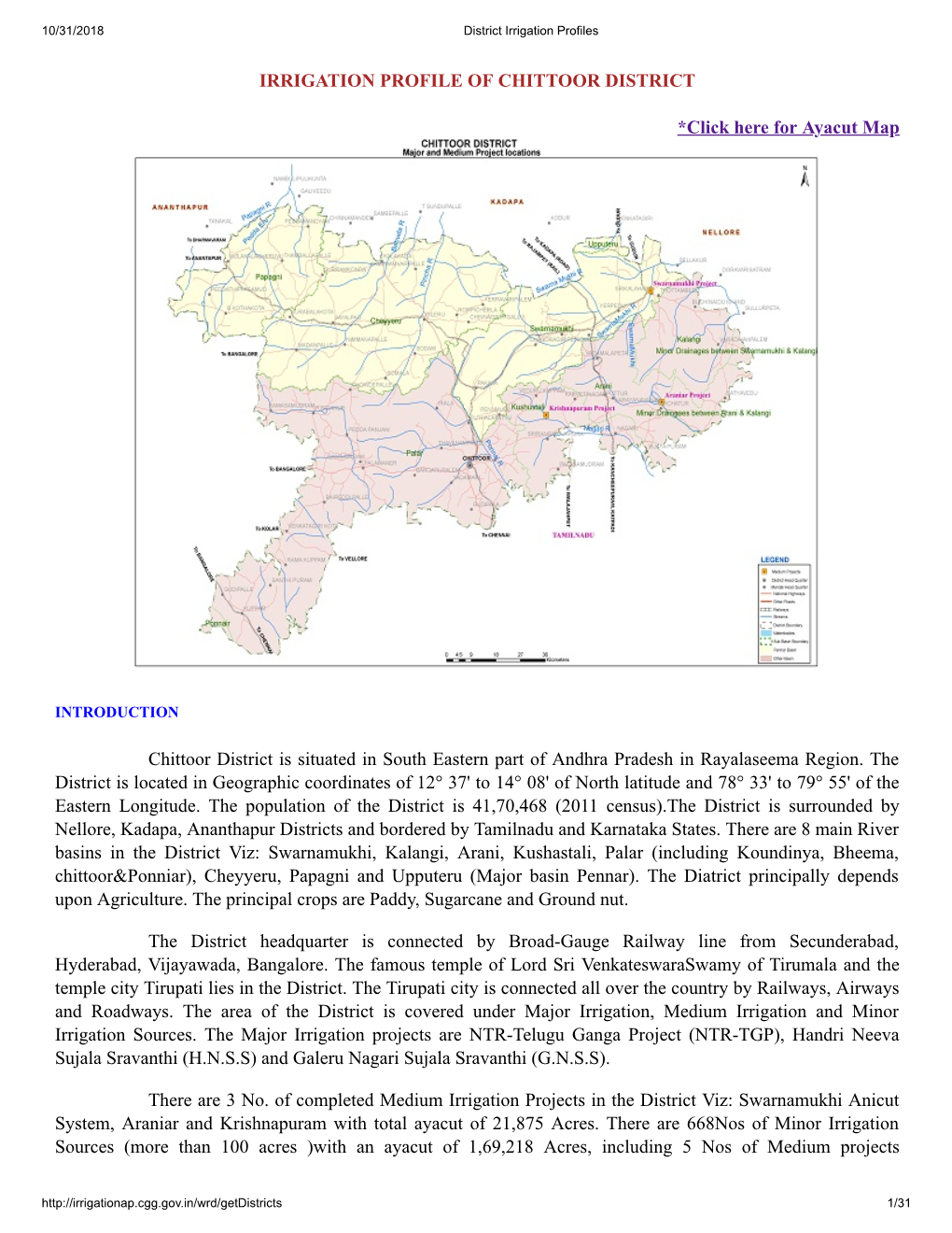 Irrigation Profile Chittoor