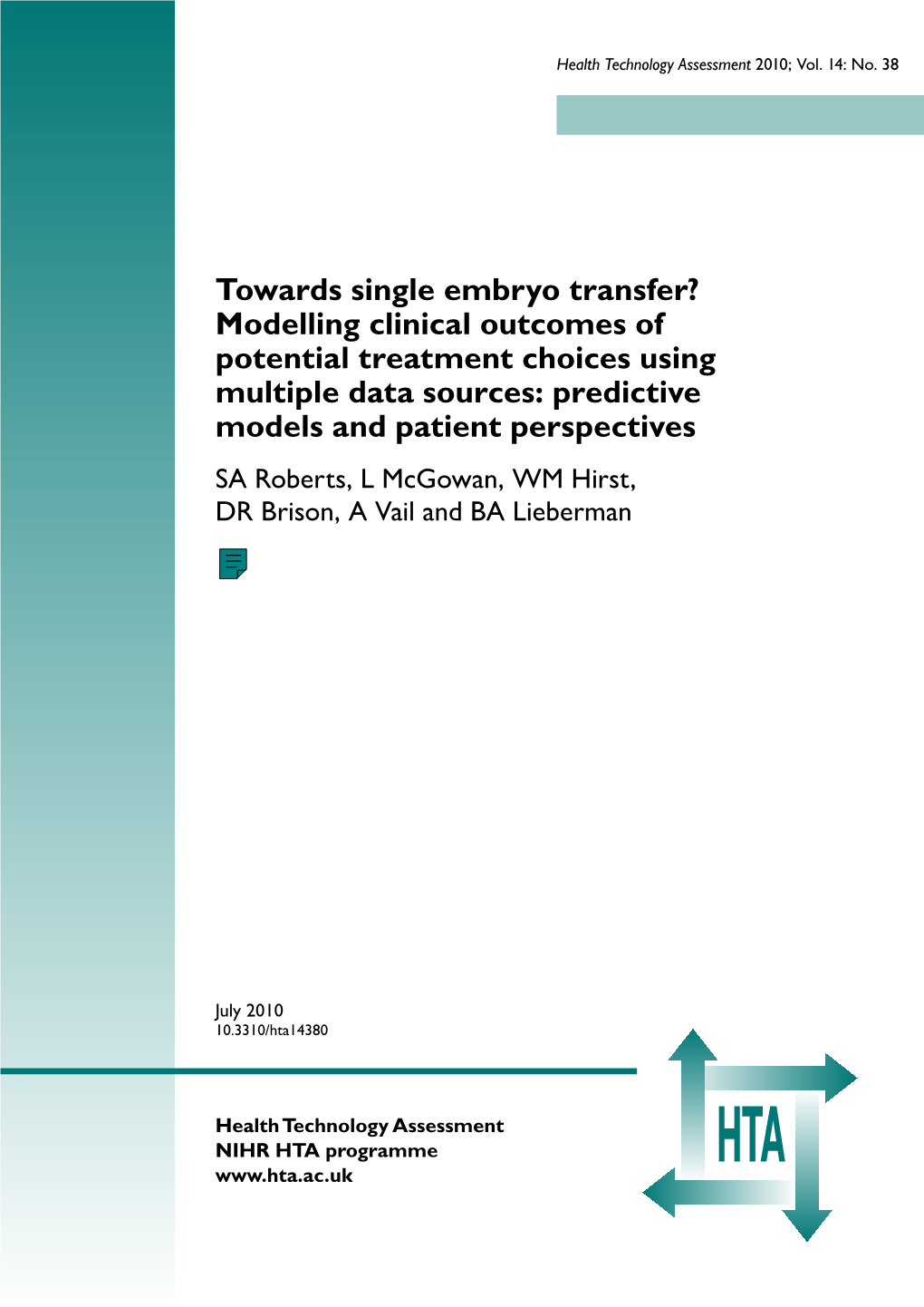 Towards Single Embryo Transfer?