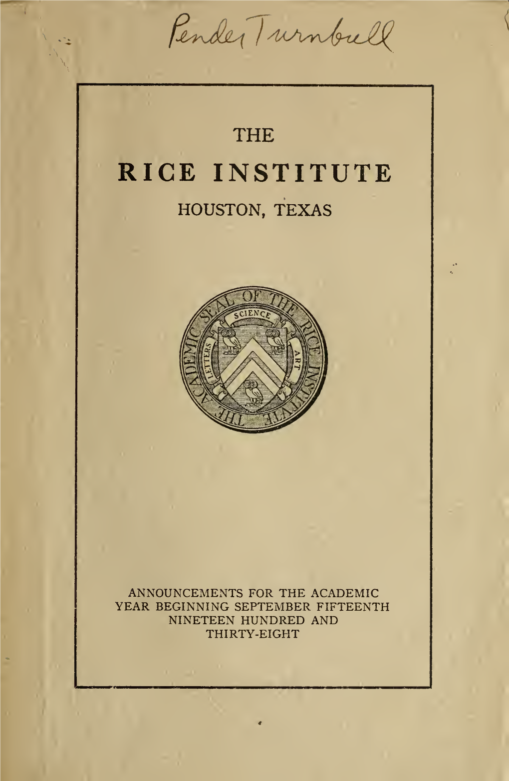 Rice University General Announcements