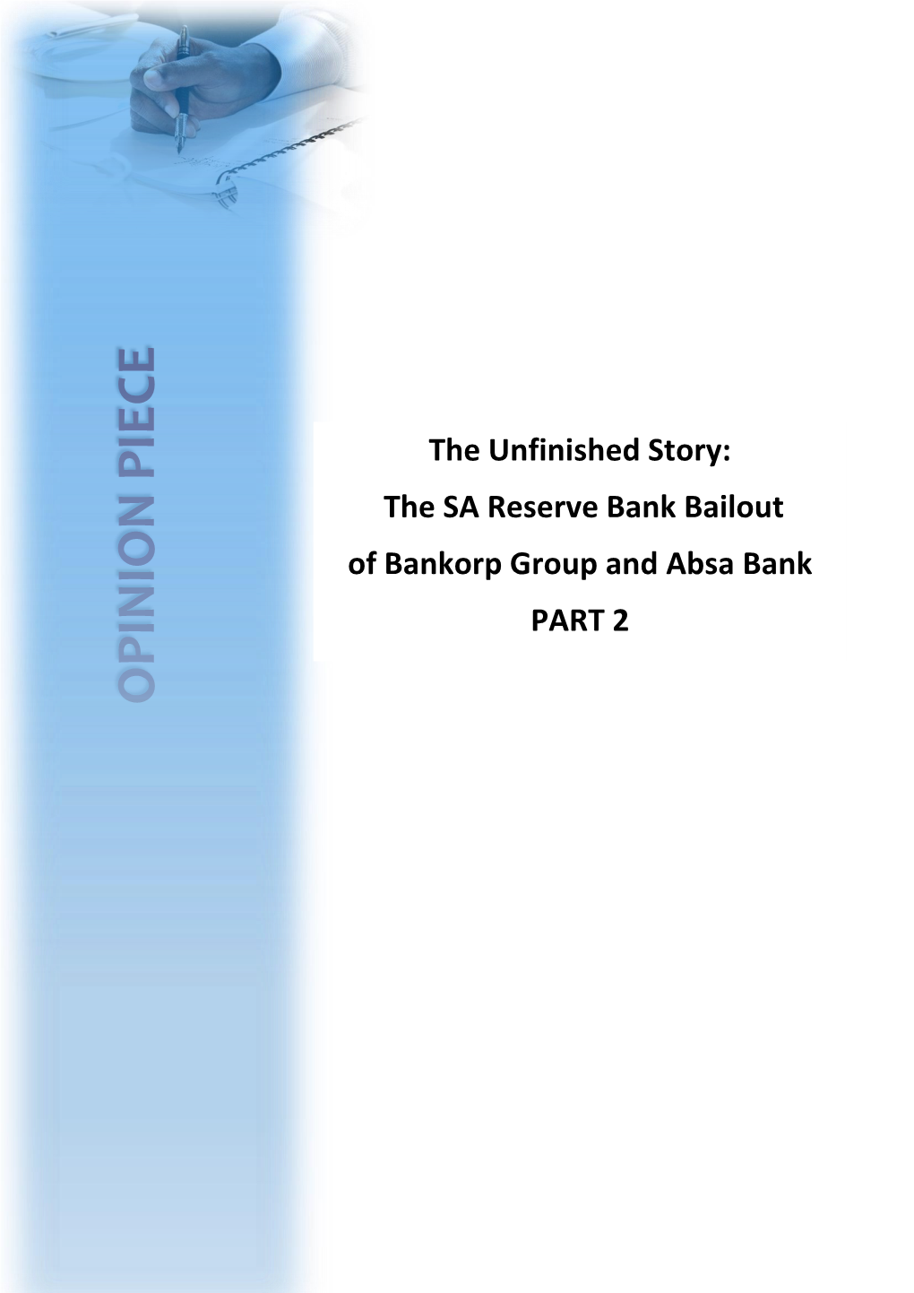 SA Reserve Bank Bailout of the Bankorp Group and Absa Bank