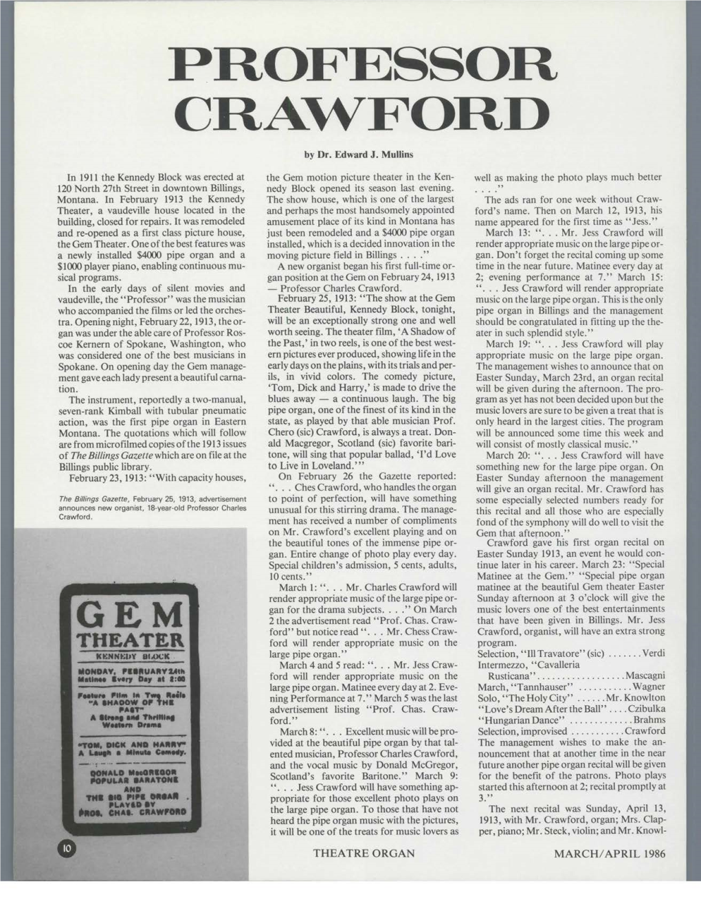 PROFESSOR CRAWFORD by Dr