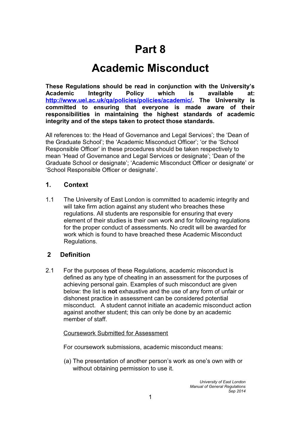 Academic Misconduct