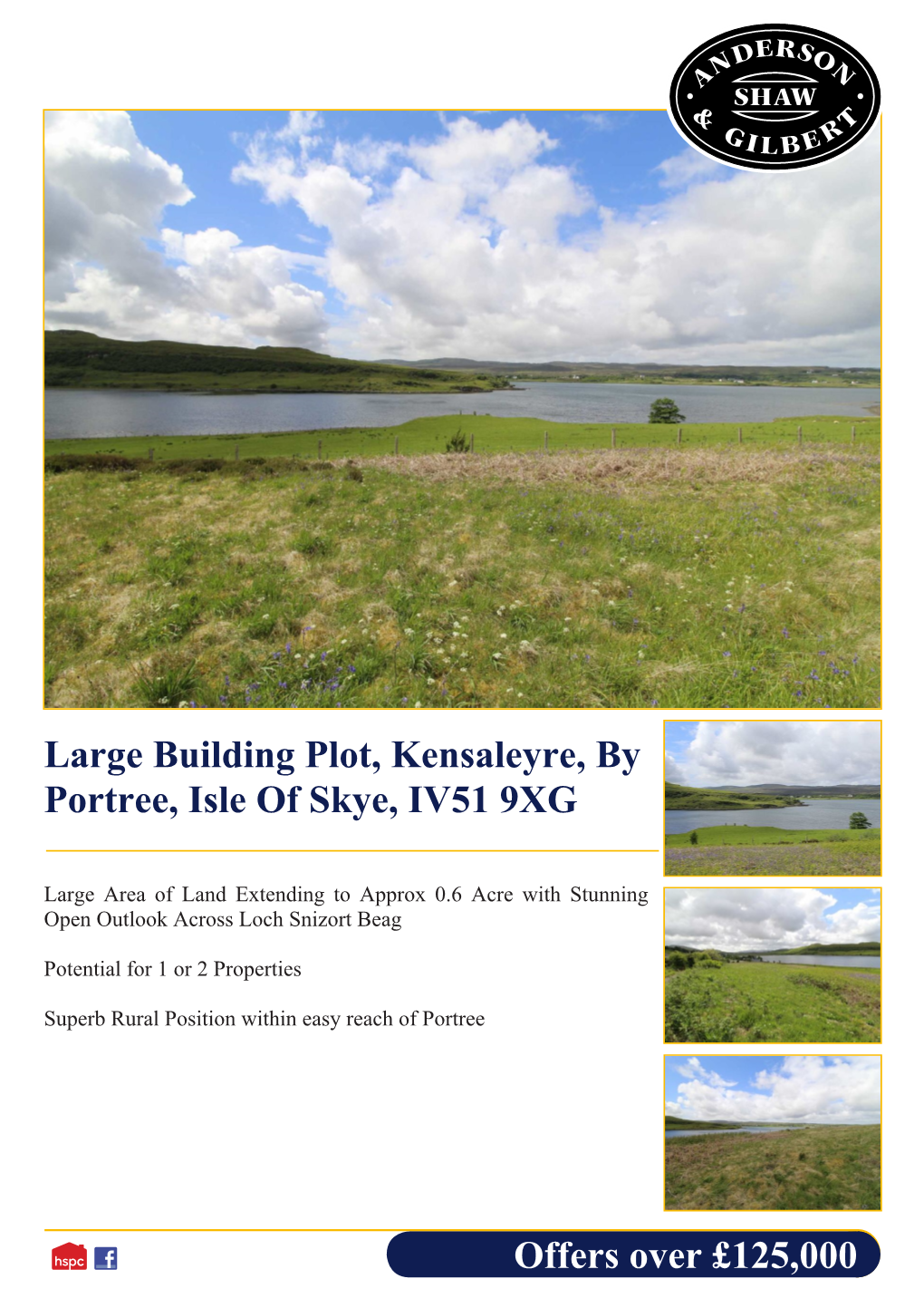 Offers Over £125,000 Large Building Plot, Kensaleyre, by Portree, Isle of Skye, IV51