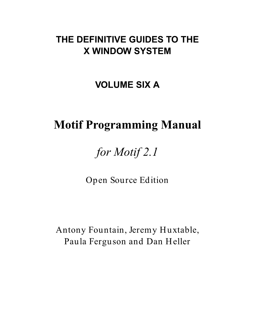 Motif Programming Manual for Motif