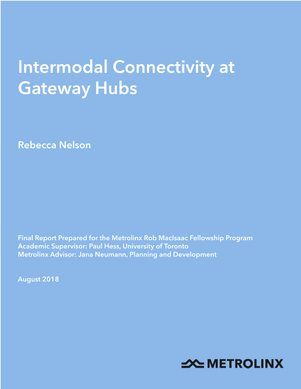 Intermodal Connectivity at Gateway Hubs