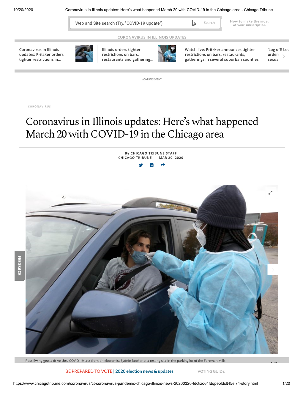 Coronavirus in Illinois Updates: Here's What Happened March 20 With