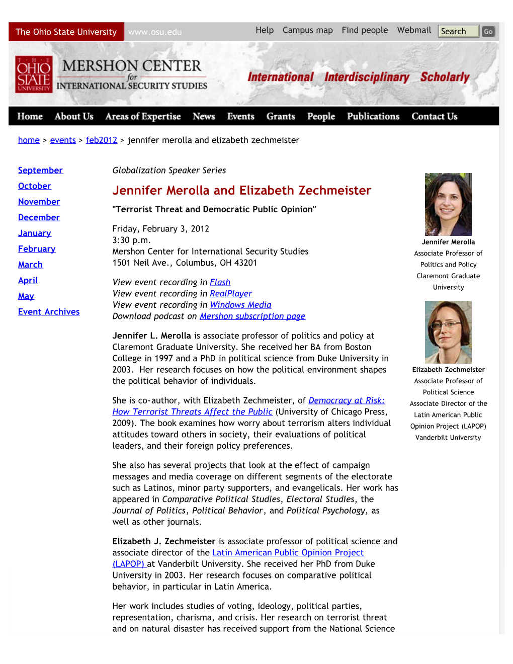 Jennifer Merolla and Elizabeth Zechmeister | Mershon Center for International Security Studies | the Ohio State University