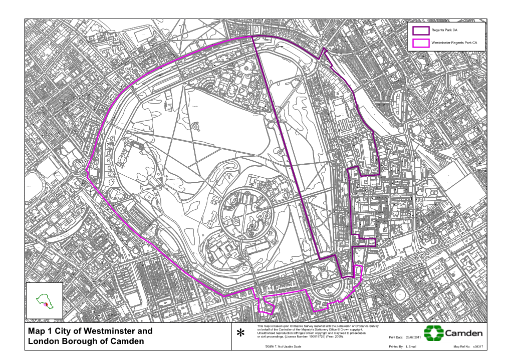 Map 1 City of Westminster and London Borough Of