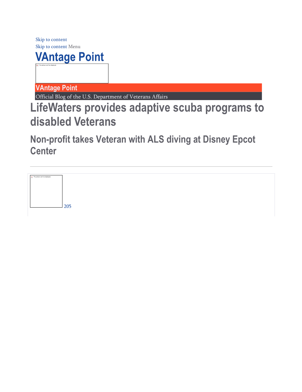 Lifewaters Provides Adaptive Scuba Programs to Disabled Veterans Non-Profit Takes Veteran with ALS Diving at Disney Epcot Center