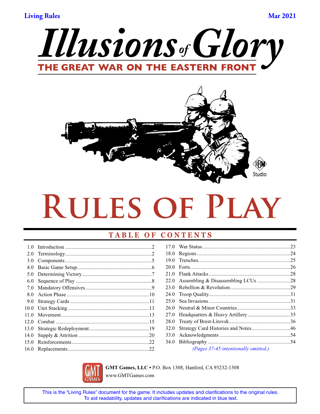 Rules of Play T a B L E O F C O N T E N T S