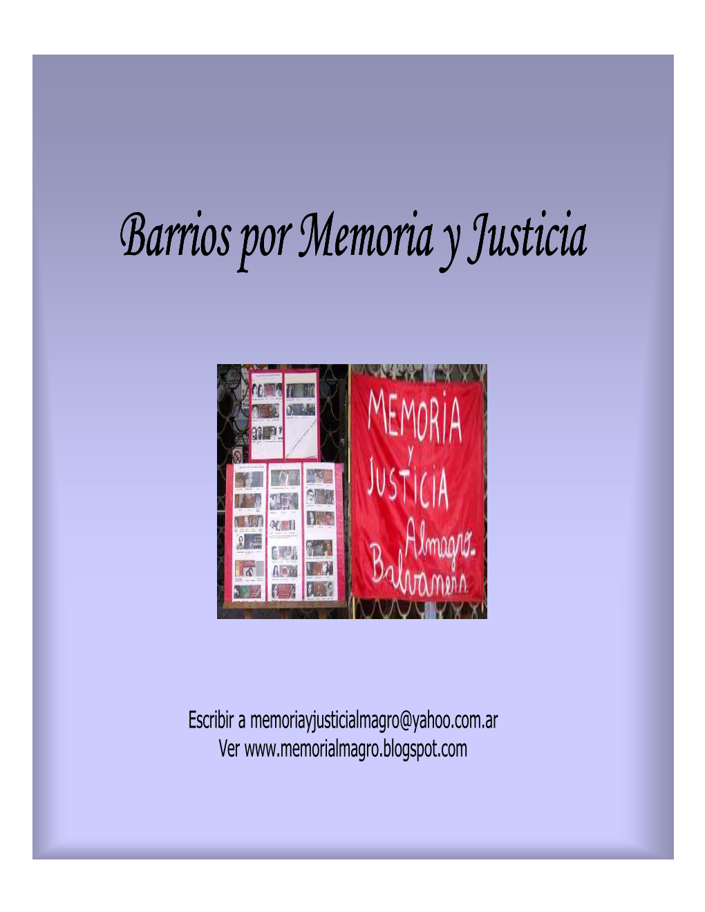 Barrios Por Memoria Y Justicia