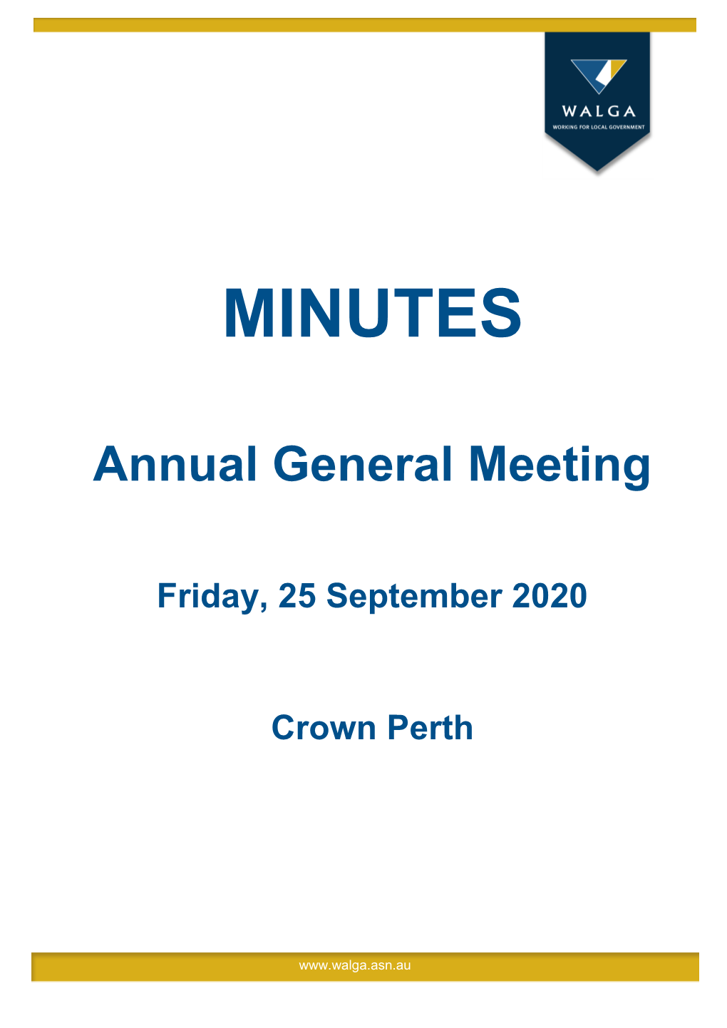 WALGA 2020 Annual General Meeting Minutes