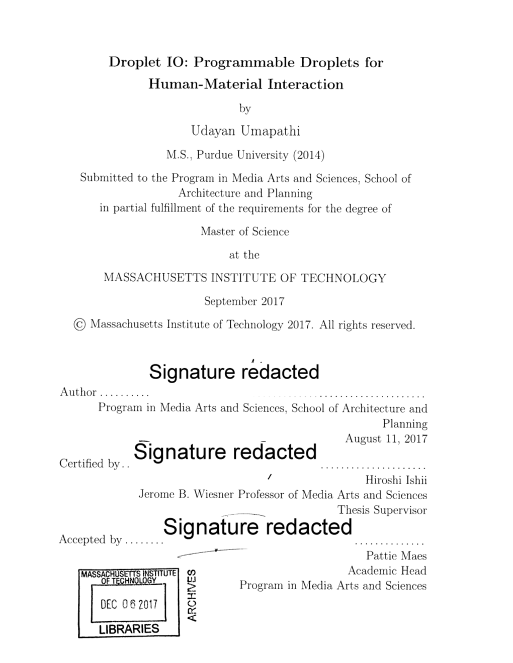 Accepted by ...Signature Redacted