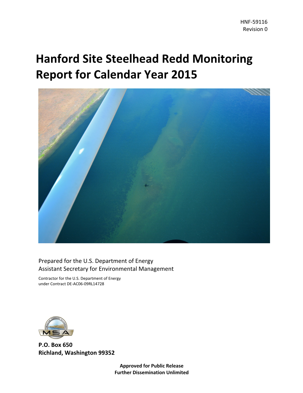 Steelhead Redd Monitoring Report for Calendar Year 2015