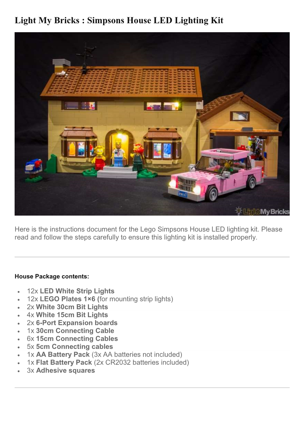 Light My Bricks : Simpsons House LED Lighting Kit