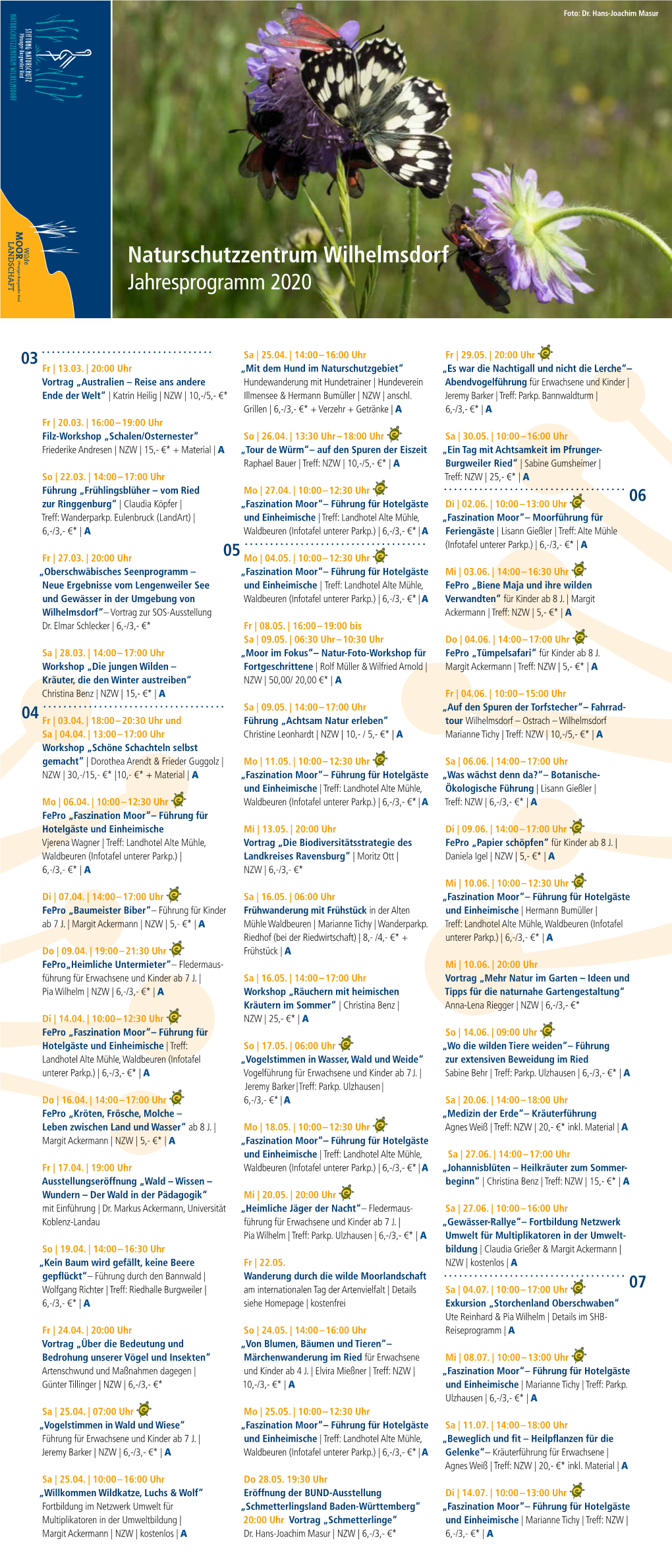 Naturschutzzentrum Wilhelmsdorf Jahresprogramm 2020