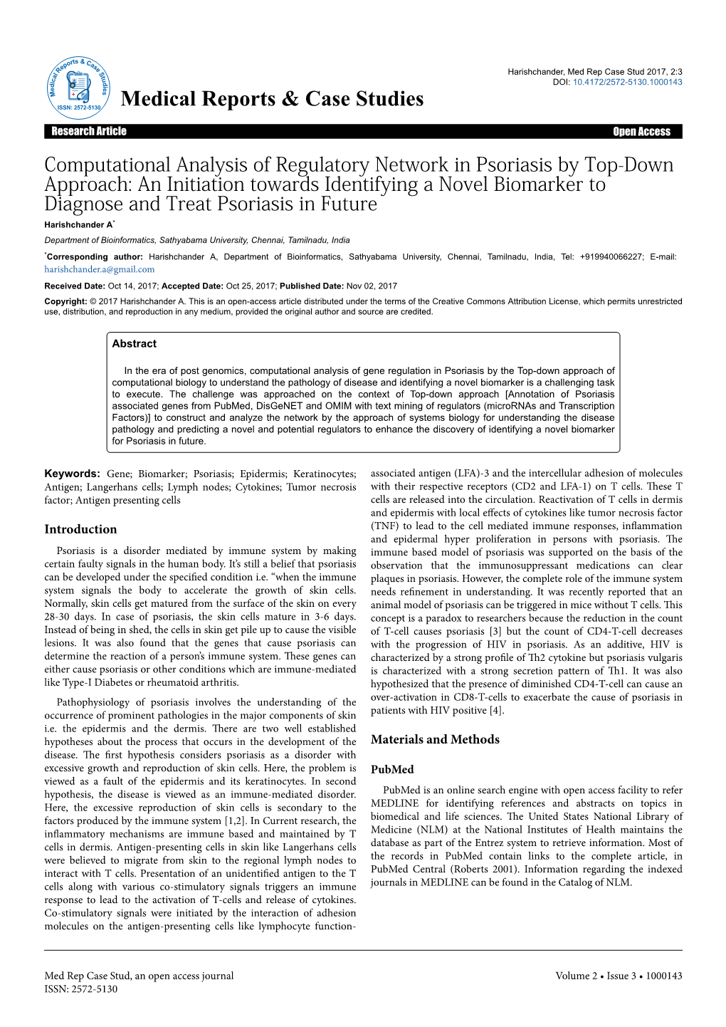 Computational Analysis of Regulatory Network in Psoriasis by Top-Down Approach: an Initiation Towards Identifying a Novel Biomar