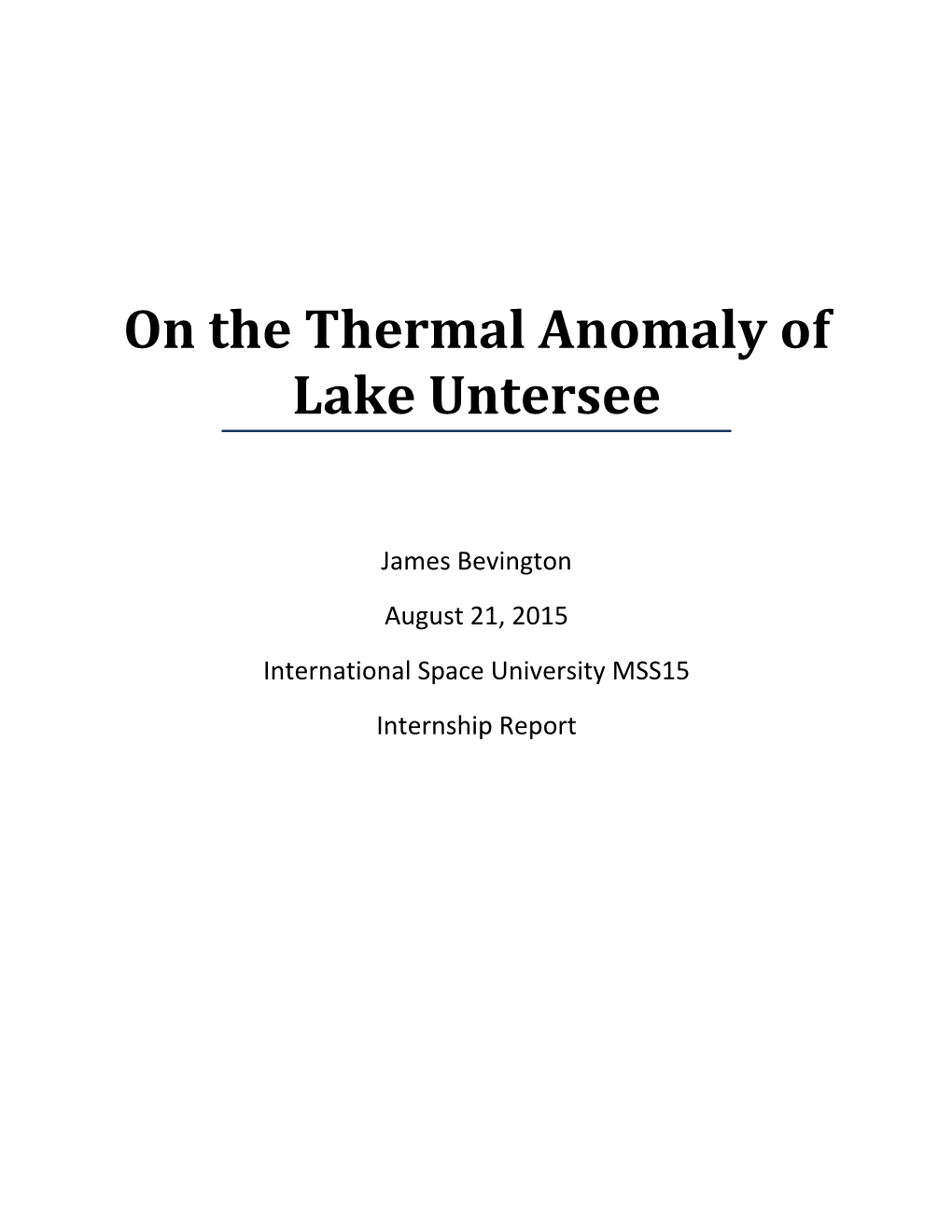 On the Thermal Anomaly of Lake Untersee