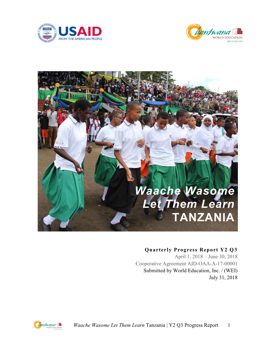 Waache Wasome Let Them Learn Tanzania | Y2 Q3 Progress Report 1