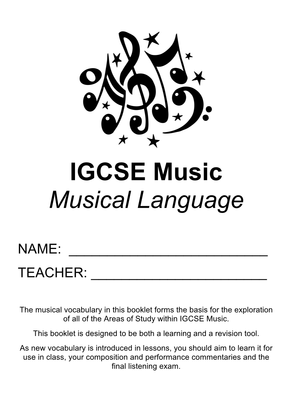 IGCSE Music Musical Language