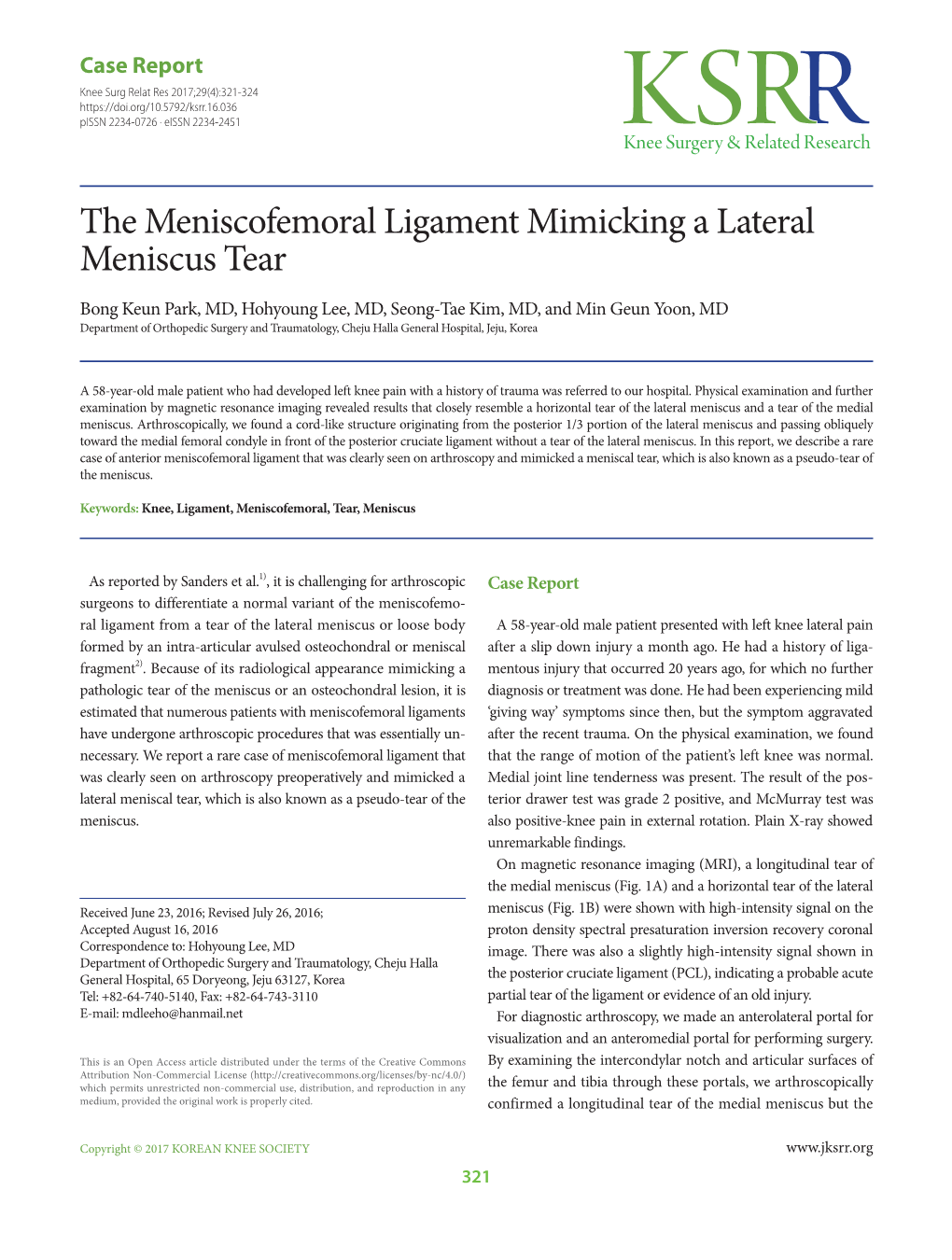 The Meniscofemoral Ligament Mimicking a Lateral Meniscus Tear