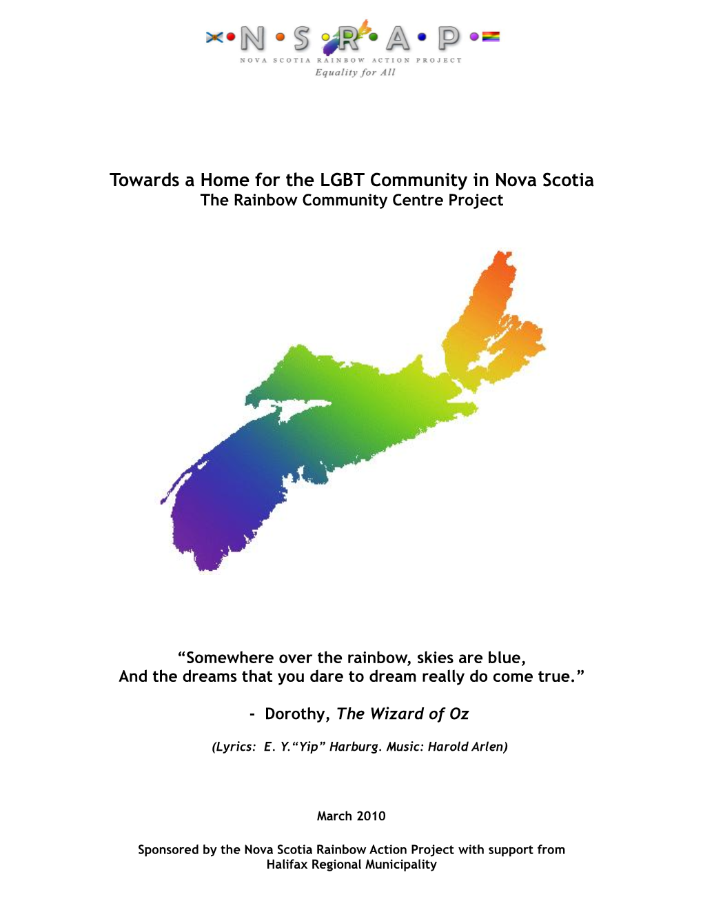 Towards a Home for the LGBT Community in Nova Scotia the Rainbow Community Centre Project