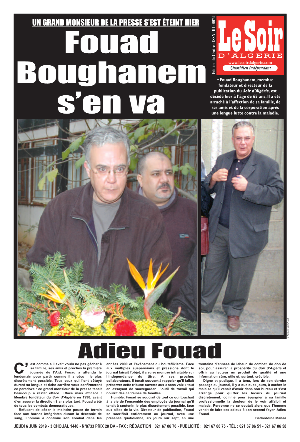 Adieu Fouadreportage Photos : Samir Sid