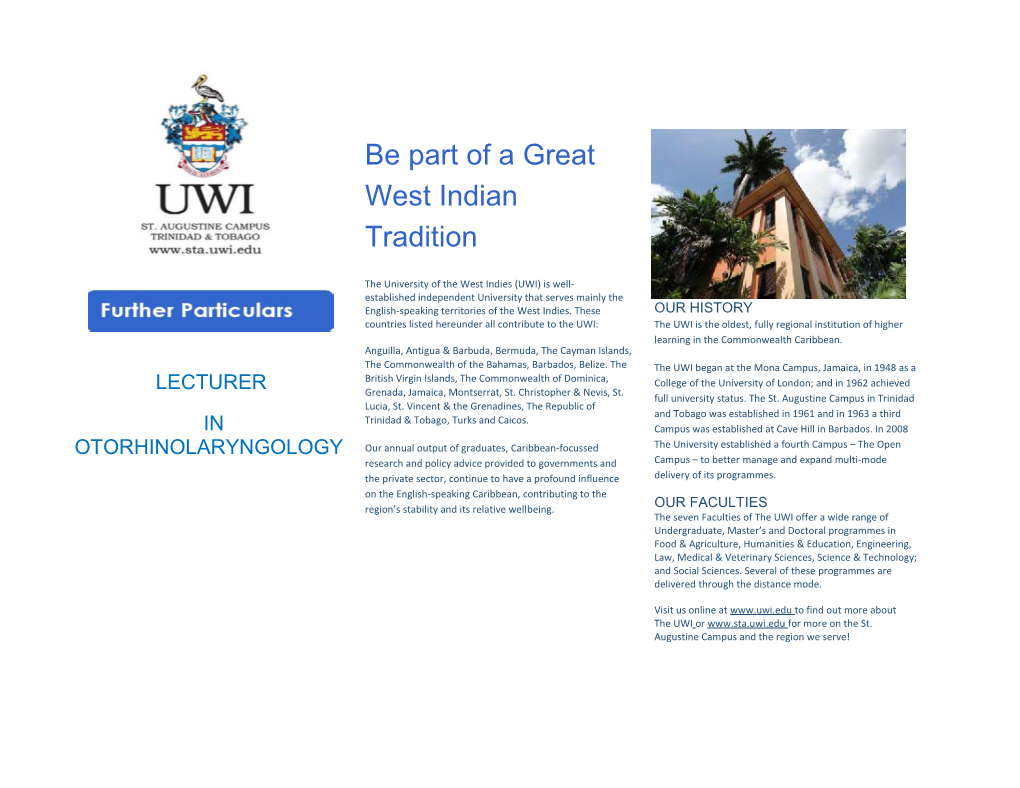 Be Part of a Great West Indian Tradition s2