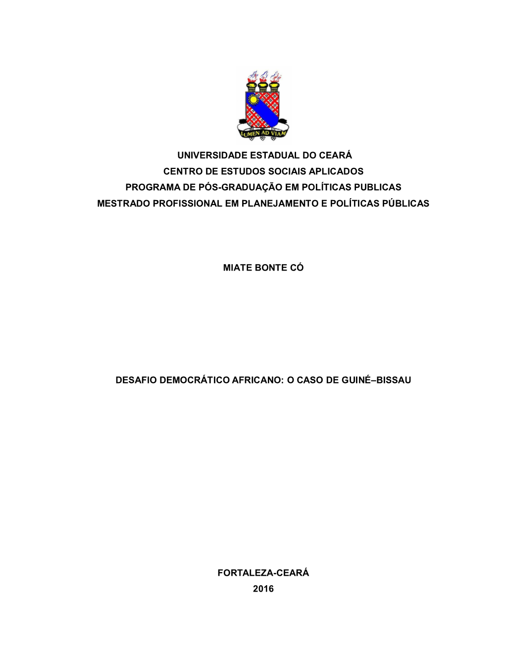 Universidade Estadual Do Ceará Centro De Estudos