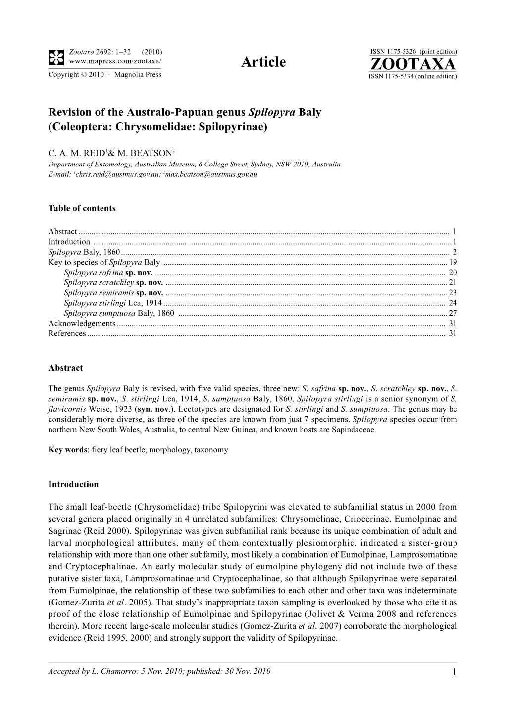 Revision of the Australo-Papuan Genus Spilopyra Baly (Coleoptera: Chrysomelidae: Spilopyrinae)