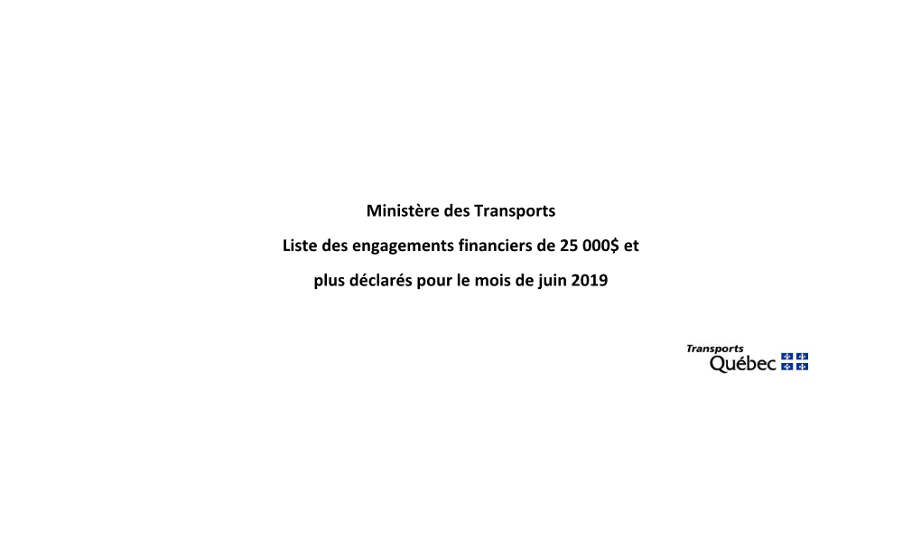 Liste Des Engagements Financiers Déclarés Pour Le Mois De Juin 2019