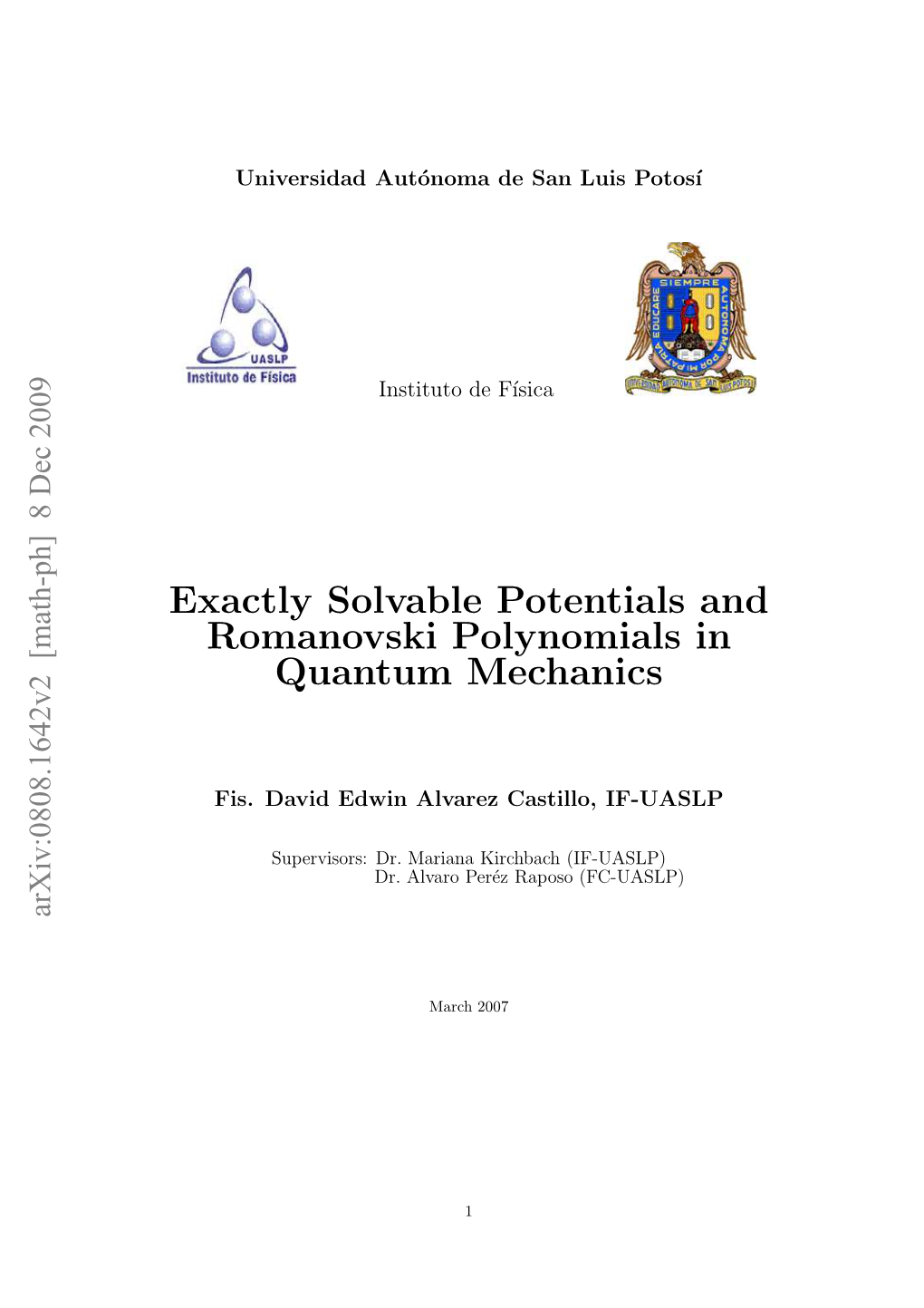 Exactly Solvable Potentials and Romanovski Polynomials In