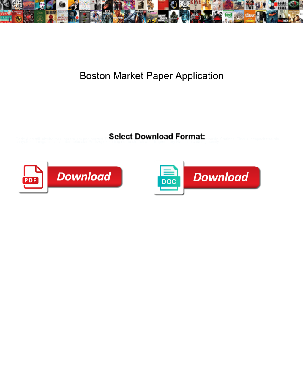 Boston Market Paper Application