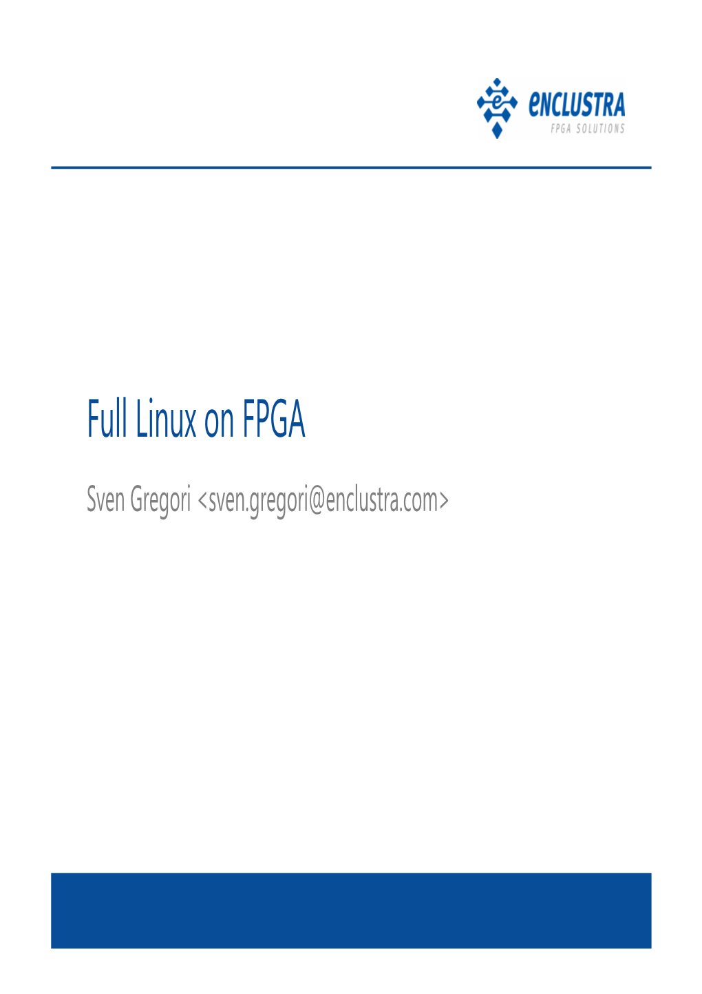 Full Linux on FPGA