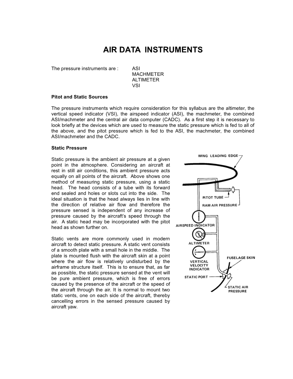 Air Data Instruments