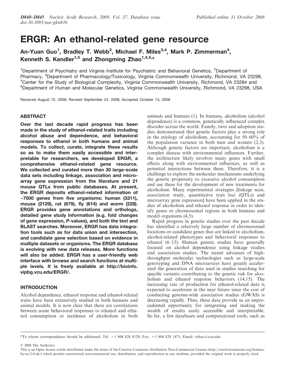 An Ethanol-Related Gene Resource An-Yuan Guo1, Bradley T