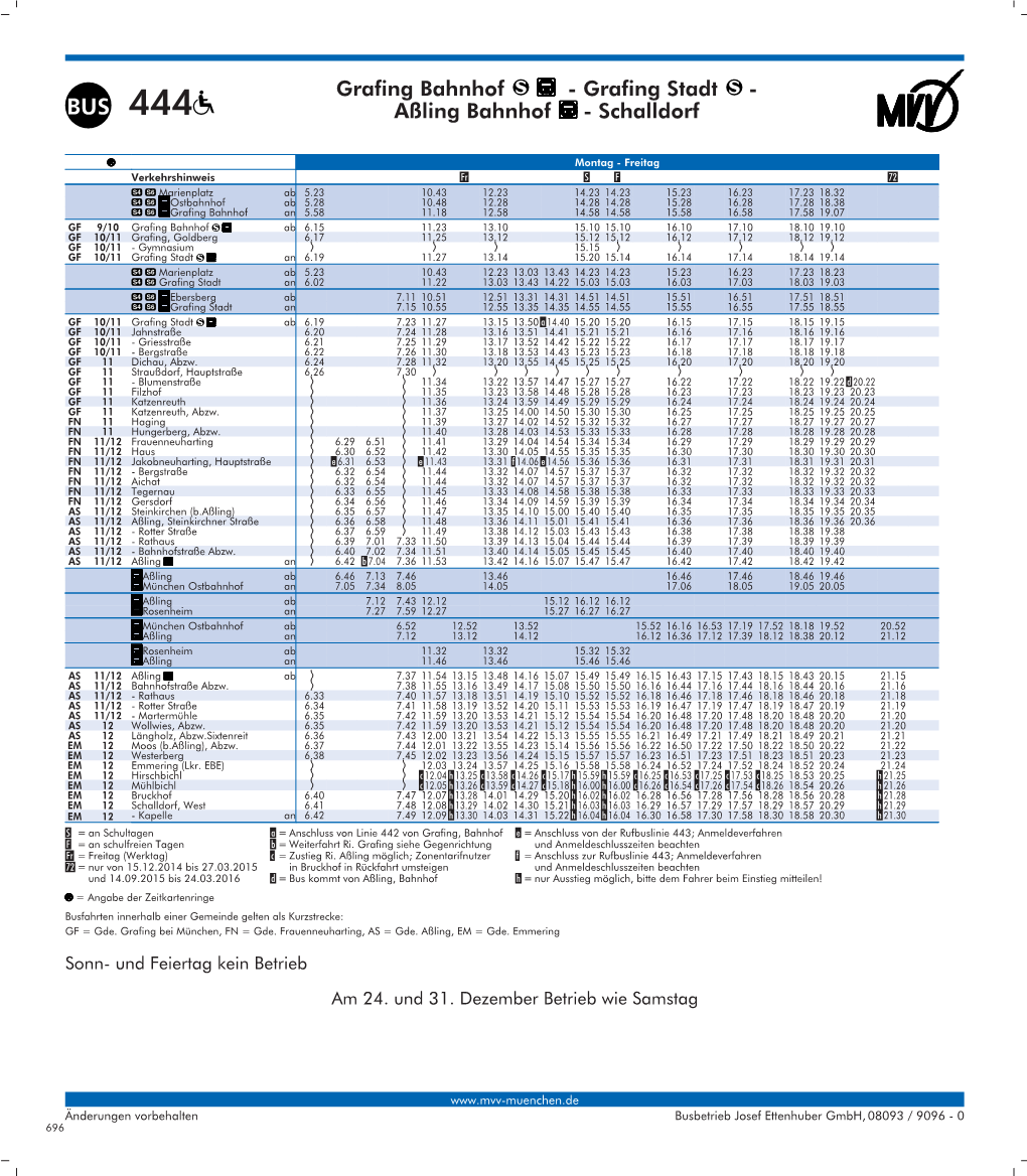 Fahrplan Buslinie