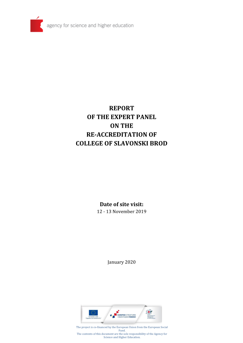 Form for Making of the Final Report by the Expert Panel in the Procedure